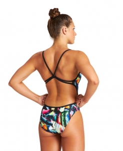 ARENA COLOURFUL PAINTINGS LACE BACK ONE PIECE (004039 2021)